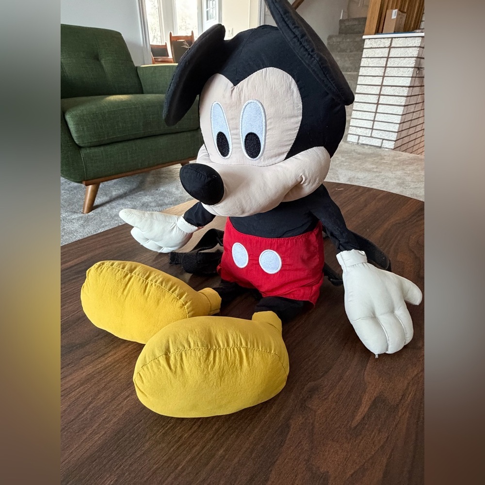 Vintage Style Mickey Mouse Plush Backpack